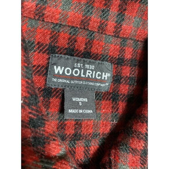VTG WOOLRICH JOHN RICH BROS Red Plaid Wool Jacket Zip Up Coat Womens S - Picture 5 of 6
